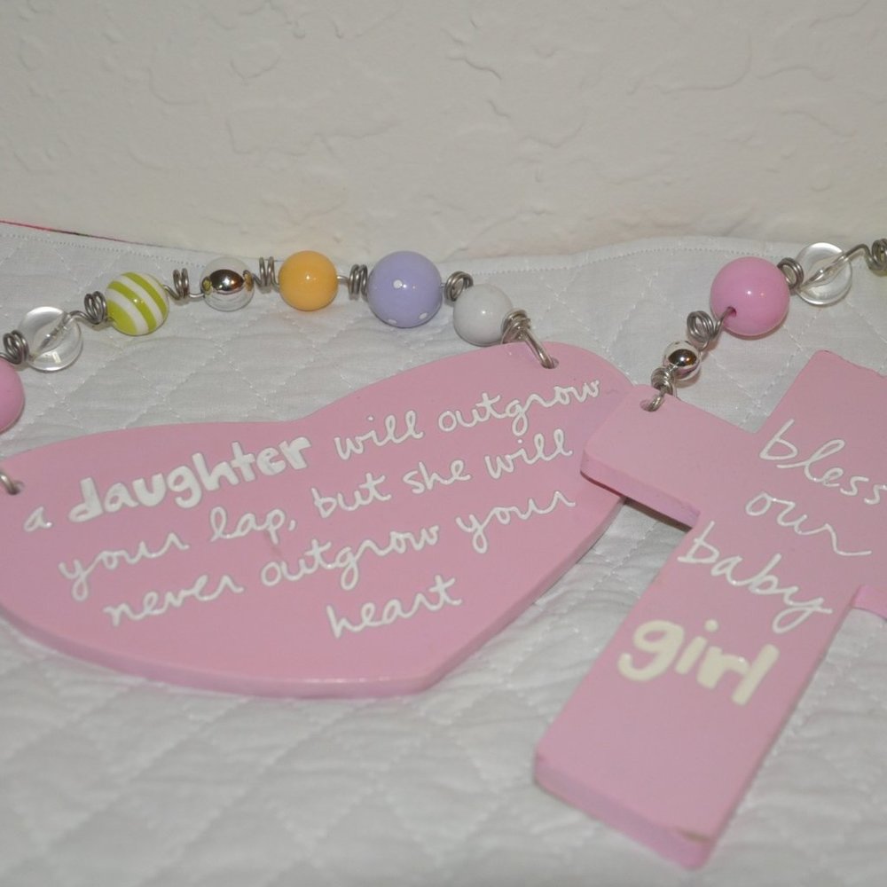 Nursery Decor - 3 Pcs (2 Hearts & 1 Cross)